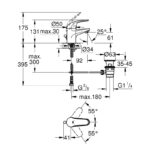 Смесител за умивалник, Euroeco, S-размер GROHE Euroeco 23262001 - Image 2