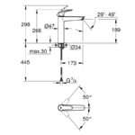 Eurosmart смесител за умивалник 1/2'', едноръкохватков, XL-размер GROHE Eurosmart 23971003 - Image 4