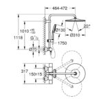 Душ система с термостат, цвят черен мат GROHE Rainshower SmartActive 310 22119KF0 - Image 5