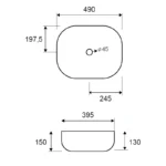 Мивка за баня KARAG,  rosa opaco / розов 490х395х150мм за монтаж върху мебел или плот, LT 2143-MP - Image 2